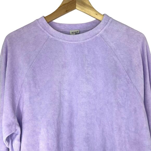 Kule The Terry Franny Sweatshirt Womens Size L Purple Crew Neck Long Sleeve NWT - Picture 2 of 7